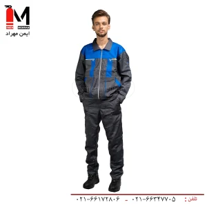 کاپشن شلوار سیلوری طرح آلفا رنگ طوسی آبی -1